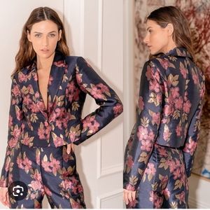 NWT Lulu's Bloom Boldly Navy Floral Suit Set
